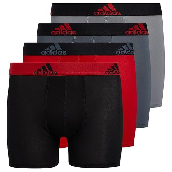 NEW adidas Boys' Athletic Fit Microfiber Boxer Brief 4-Pack Size L - Picture 1 of 8